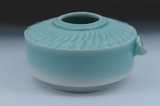Flask Chattered Teal Glaze